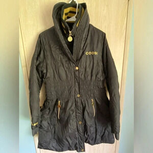Vintage Authentic COOGI Long Puffer Jacket Black & Gold Retro Women’s EUC Sz L